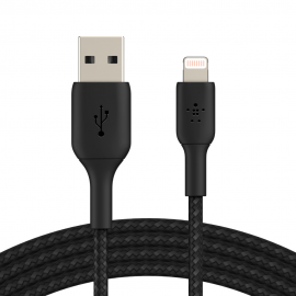 Belkin BOOST CHARGE Braided USB-A to Lightning Cable 15cm - Black CAA002bt0MBK