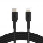 Belkin BOOST CHARGE Braided USB-C to Lightning Cable 1M - Black CAA004bt1MBK