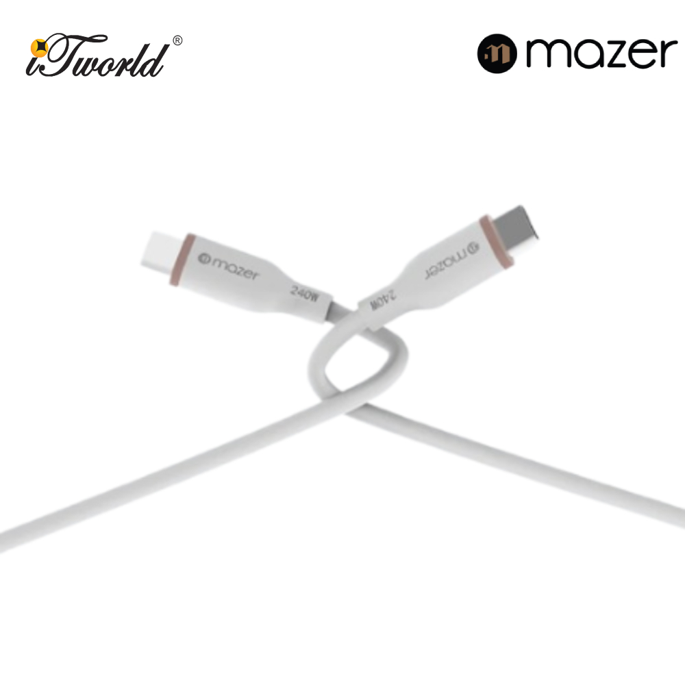 Mazer Infinite.Link 3 Flex USB C to USB-C 240W - White 8881304544474