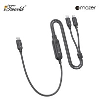 Mazer InfiniteLINK Scorpion-C140 140W 2-in-1 USB-C Charging Cable - Black 8881304545907