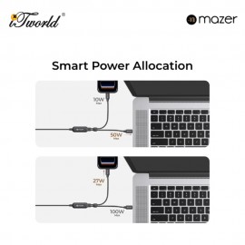 Mazer InfiniteLINK Scorpion-C140 140W 2-in-1 USB-C Charging Cable - Black 8881304545907