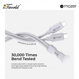 Mazer InfiniteLINK Scorpion-C140 140W 2-in-1 USB-C Charging Cable - Black 8881304545907