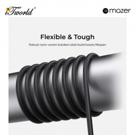 Mazer InfiniteLINK Scorpion-C140 140W 2-in-1 USB-C Charging Cable - Black 8881304545907