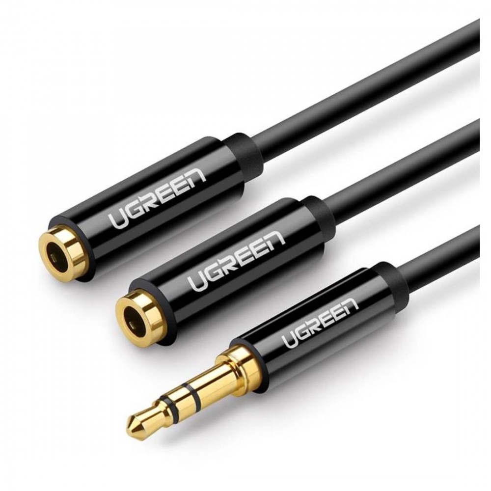 UGREEN 3.5MM Male to 2 female audio cable Black-20816