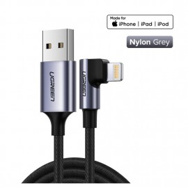 UGREEN Lightning To USB 2.0 CABLE(90 ANGLE) Black 1M-60521