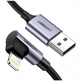 UGREEN Lightning To USB 2.0 CABLE(90 ANGLE) Black 1M-60521
