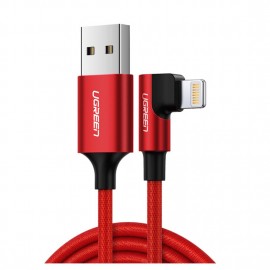 UGREEN Lightning To USB 2.0 Cable(90 ANGLE) Red 1M-60555