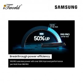 Samsung 990 Pro with Heatsink M.22280 PCIE 4.0 NVME SSD 2TB
