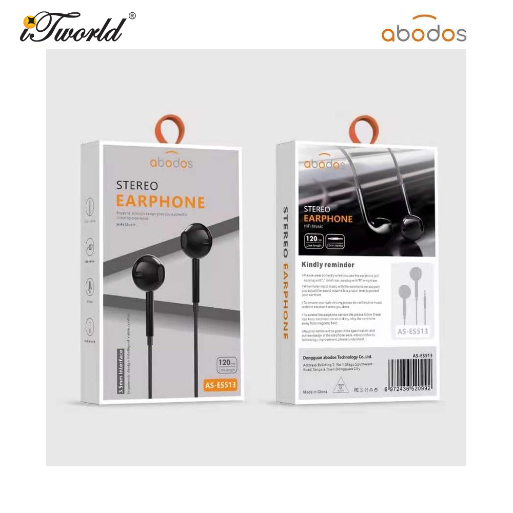 Abodos AS-ES513 Earphone - Black