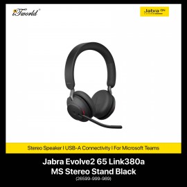 Jabra Evolve2 65 Link380a MS Stereo Stand Black 