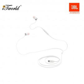 JBL T310 Wired Hi-Res In-Ear Headphones (Compatible to IPhone) - White 050036400978