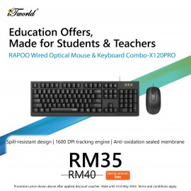 RAPOO Wired Optical Mouse & Keyboard Combo-X120PRO