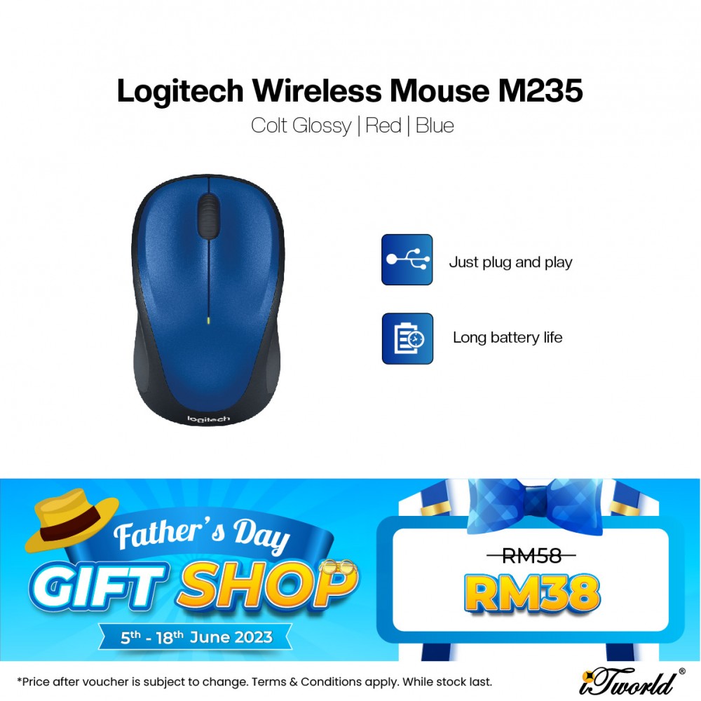 Logitech Wireless Mouse M235 - Colt Glossy 910-003384