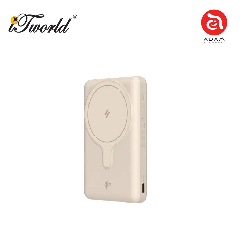 ADAM elements VIONTA GQ1 Qi2 Power Bank with Foldable Stand-Milk Tea APBADVTGQ1MT 840741117441