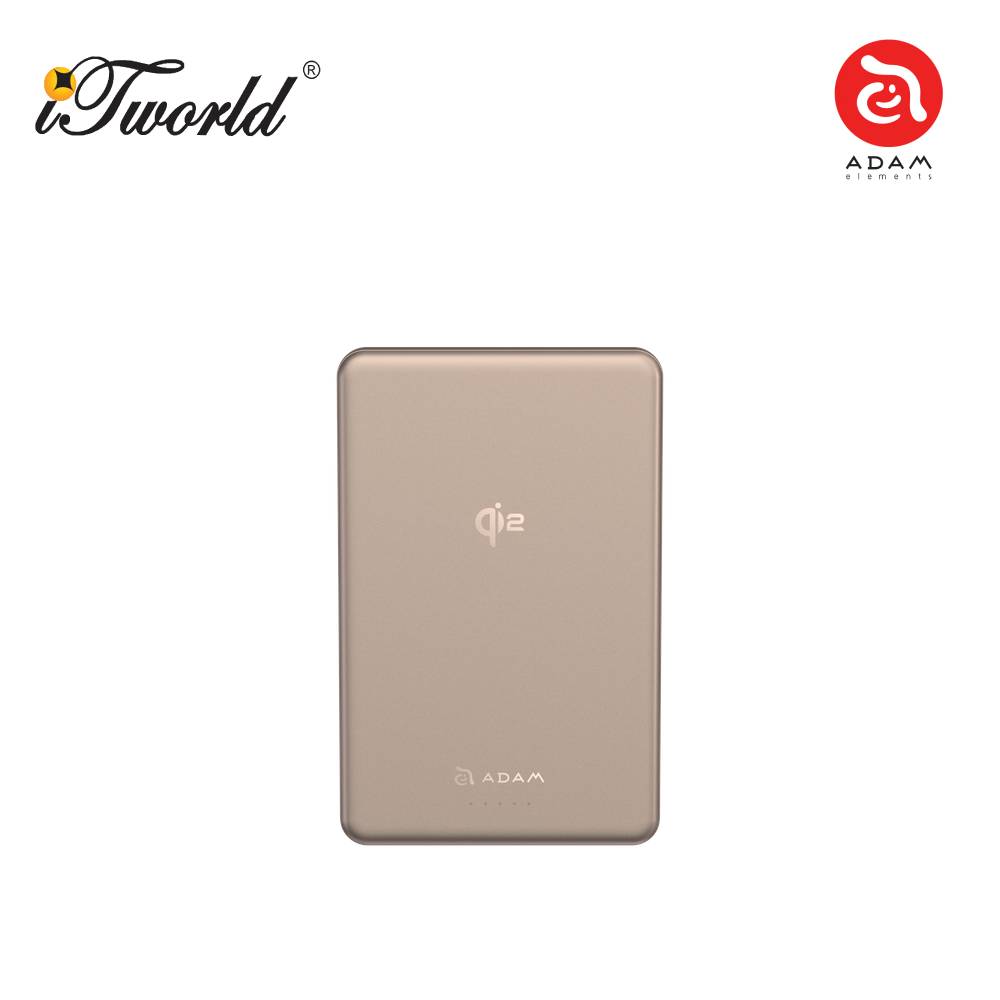(3C Certified) ADAM elements VIONTA Q10 Qi2 Ultra-Slim Power Bank 10000mAh-Gold 840741117755