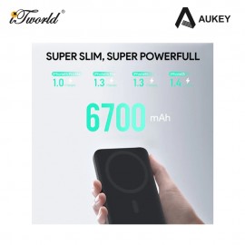 AUKEY MagLynk 20W 6700mAh Magnetic Wireless Charging Power Bank PB-MS01-BK