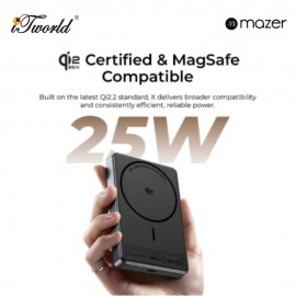 (3C Certified) Mazer MagAir31 10000mAh Magnetic Wireless PowerBank - Natural Titanium 8881304545853