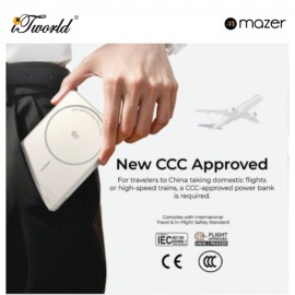 (3C Certified) Mazer MagAir31 10000mAh Magnetic Wireless PowerBank - Natural Titanium 8881304545853