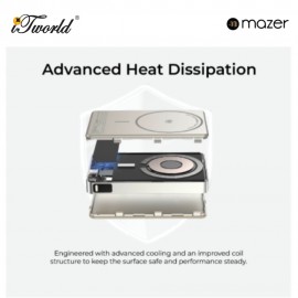 (3C Certified) Mazer MagAir31 10000mAh Magnetic Wireless PowerBank - Natural Titanium 8881304545853