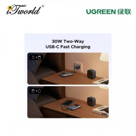 UGREEN UNO 10000MAH BUILT-IN CABLE 30W POWER BANK-PURPLE UG-PB511-35604B