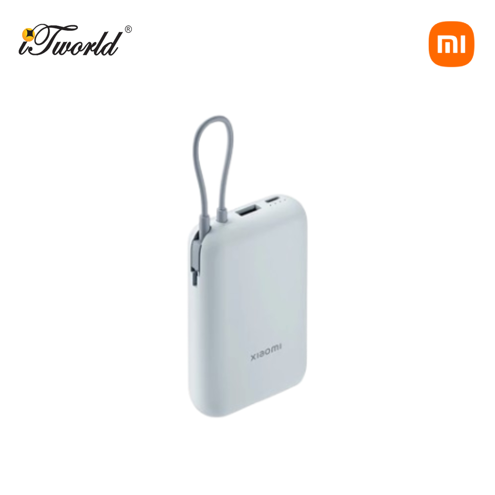 [READY STOCK] Xiaomi 33W 10000Mah Power Bank (Intergrated Cable) - Ice Blue