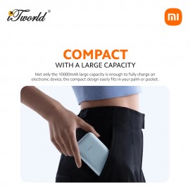 [READY STOCK] Xiaomi 33W 10000Mah Power Bank (Intergrated Cable) - Ice Blue