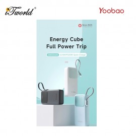 Yoobao Q22 20000mAh 22.5W Quick Charge Powerbank with Build-In Type-C Cable - Black 6937135028095