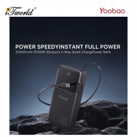 Yoobao Q22 Pro 30W PD Fast Charge 20000mAh Powerbank - White 6937135028996