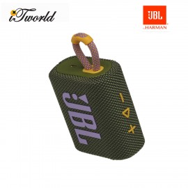 JBL Go 3 Portable Waterproof Speaker – Green (050036374446)