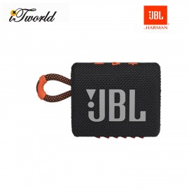 JBL Go 3 Portable Waterproof Speaker – Black and Orange (050036377966)