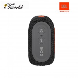 JBL Go 3 Portable Waterproof Speaker – Black and Orange (050036377966)