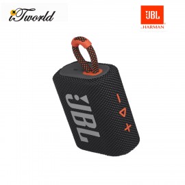 JBL Go 3 Portable Waterproof Speaker – Black and Orange (050036377966)