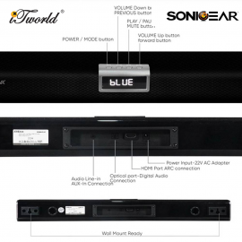 SonicGear SONICBAR 5300BT Powerful Wireless SoundBar SubWoofer 8886411911126