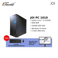 JOI PC 1100 (i3-10105F/8GB/240GB SSD/GT 1030 2GB/W10H)+AOC 18.5" Monitor+Free Combo Wired Keyboard+Mouse