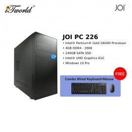 JOI PC 226 (Pentium G6400/4GB RAM/240GB SSD/W10Pro) Free Combo Wired USB Keyboard+Mouse