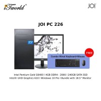 JOI PC 226 (Pentium G6400/4GB RAM/256GB SSD/W10Pro) +18.5" Monitor with Free Combo Wired USB Keyboard+Mouse