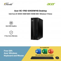 [Pre-order] Acer XC-1760-12400W11S Desktop (i5-12400,8GB,512G SSD,Intel UHD Graphics,H&S,Wireless Kb+Ms,W11H,3Y) [ETA:3-5 working days]