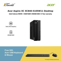 [Pre-order] Acer Aspire XC XC840-5105W11 Desktop (N5105,4GB,256GB SSD,Intel UHD Graphics,Wired Kyb+Mse,W11H,3Yrs) [ETA: 3-5 Working Days]