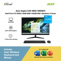 [Pre-order] Acer Aspire C24-1800-1305W11 AIO Desktop PC (i3-1305U,8GB,512GB SSD,Intel UHD Graphics,H&S,23.8”FHD,WL Ky+Ms,W11H,3Y) [ETA:3-5 working days]