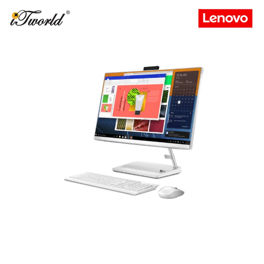 Lenovo IdeaCentre AIO 3 24ITL6 F0G000ESMI (i3-1115G4,4GB,256GB SSD,Integrated,23.8"FHD,W10H) [FREE] Wireless Keyboard and Mouse + Preinstalled with Microsoft Office Home and Student 2019