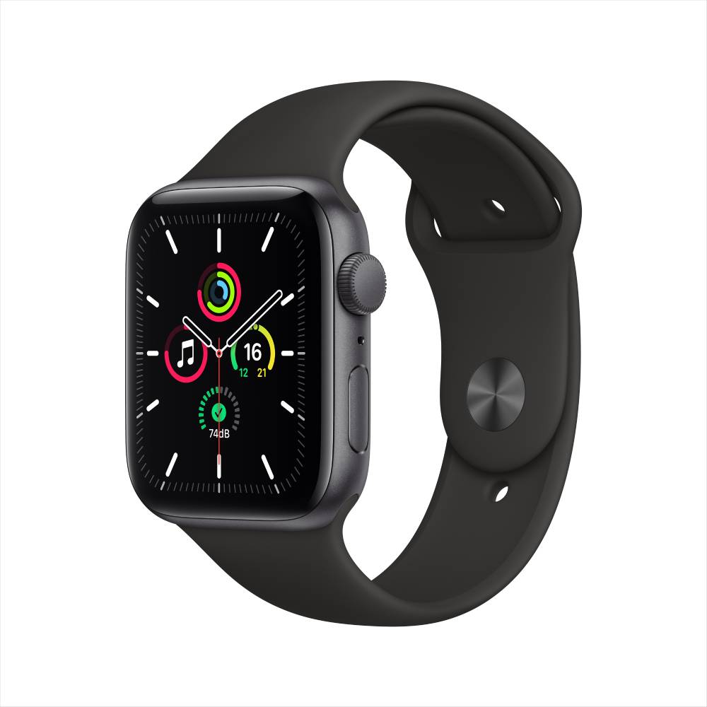 Apple Watch SE GPS, 44mm Space Gray Aluminium Case with Black Sport Band Apple Watch SE GPS, 44mm Space Gray Aluminium Case with Black Sport Band