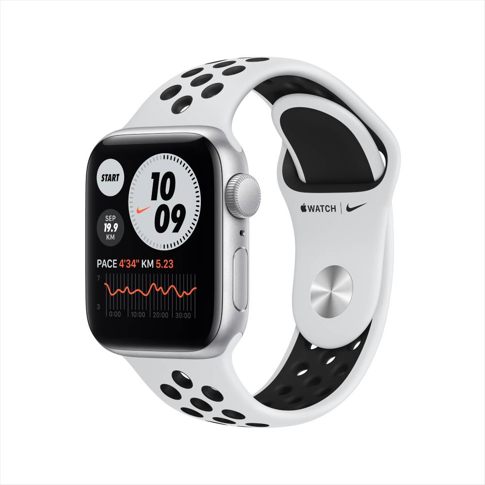 Apple Watch Nike SE GPS, 40mm Silver Aluminium Case with Pure Platinum/Black Nike Sport Band Apple Watch Nike SE GPS, 40mm Silver Aluminium Case with Pure Platinum/Black Nike Sport Band