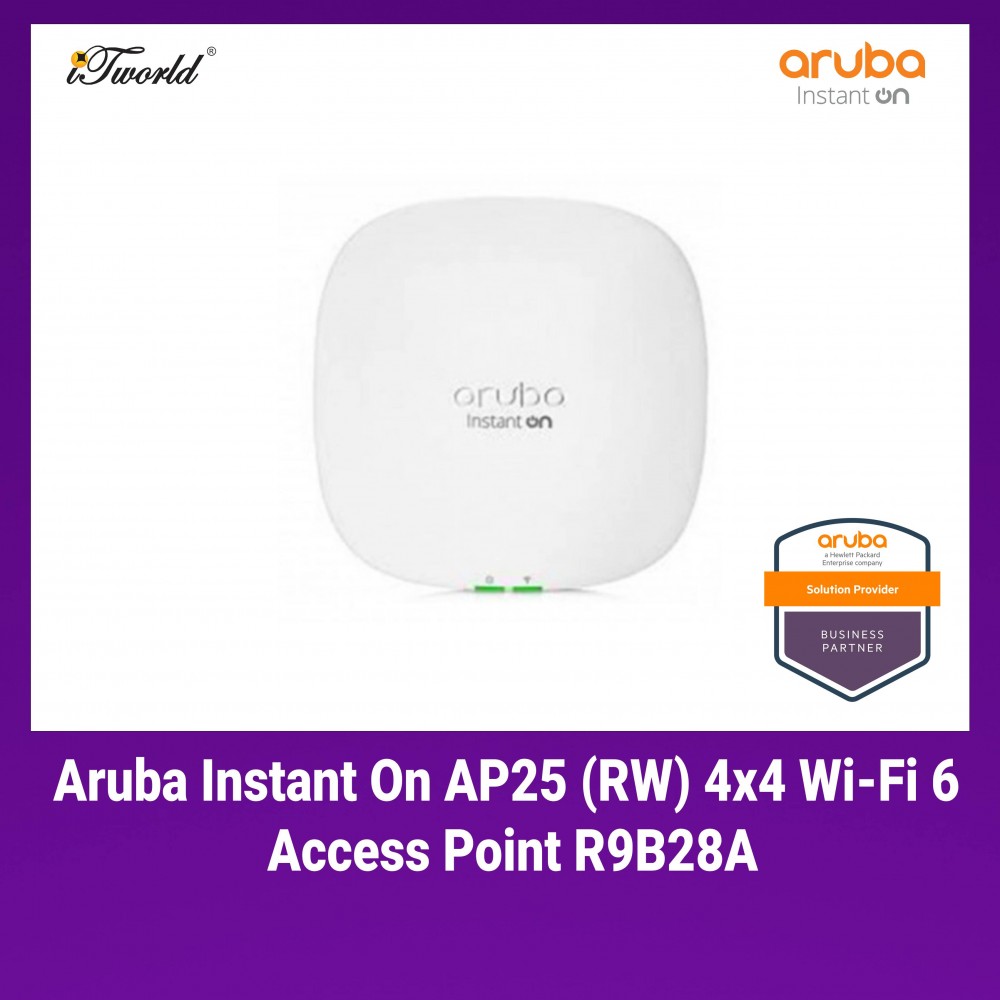 Aruba Instant On AP25 (RW) 4x4 Wi-Fi 6 Access Point - R9B28A