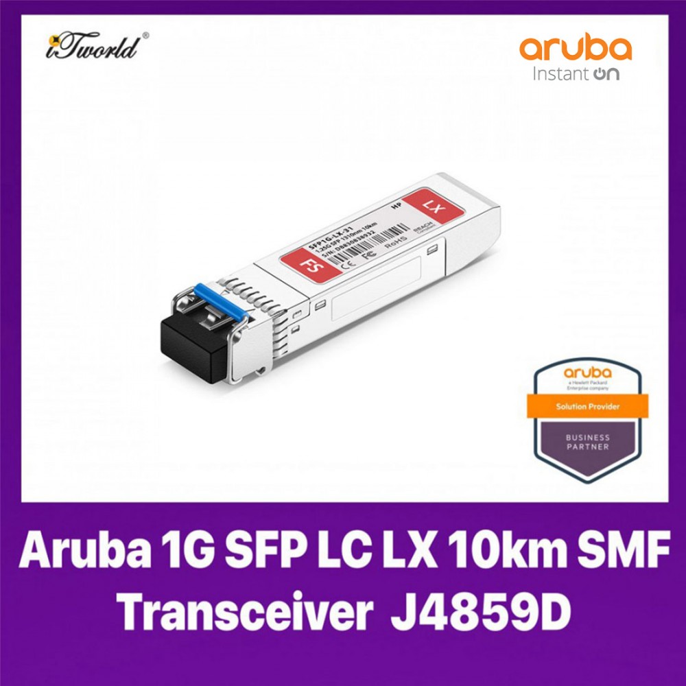 Aruba 1G SFP LC LX 10km SMF Transceiver J4859D