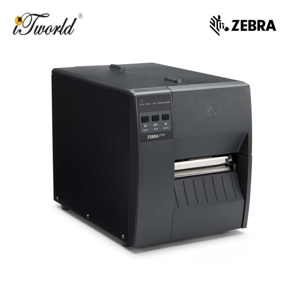 ZEBRA ZT111 4-inch Industrial Thermal Transfer Printer 203 dpi with UK/AU/JP/EU Cords, USB, Ethernet and BTLE (ZT11142-T0P000FZ)