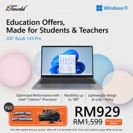 JOI Book 143 Pro (N4120,4GB,128GB eMMC,Integrated,14”,W11Pro) + Backpack
