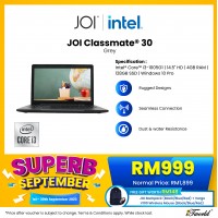 JOI Classmate 30 Black(i3-1005G1, 4GB, 128GB SSD, Intel UHD Graphics 600, 14" HD,W10Pro) FREE JOI Backpack