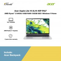 Acer Aspire Lite 14 AL14-45P-R1LF Laptop (AMD Ryzen 3 5400U | 14" WUXGA | 8GB RAM | 512GB SSD | AMD Radeon Graphics | Windows 11 Home | Preinstalled Microsoft Office Home & Student  + Microsoft Office 365 Basic)