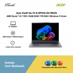 Acer Swift Go 14 Ai SFG14-64-R5CN Laptop (AMD Ryzen™ AI 7 350 | 14” WQXGA+ 2.8K OLED | 16GB RAM | 1TB SSD | AMD Radeon™ Graphics | Windows 11 Home | Microsoft Office Home & Student + Microsoft 365)