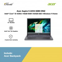 [Pre-order] Acer Aspire 5 A514-56M-51NZ Laptop (i5-1335U,16G,512GB SSD,Intel Iris Xe Graphic,H&S,14”WUXGA,W11H,Grey,2Y) [ETA:3-5 working days]